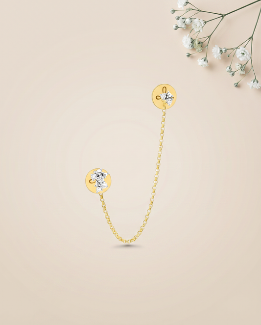 Eternal Love Stud Chain Earrings