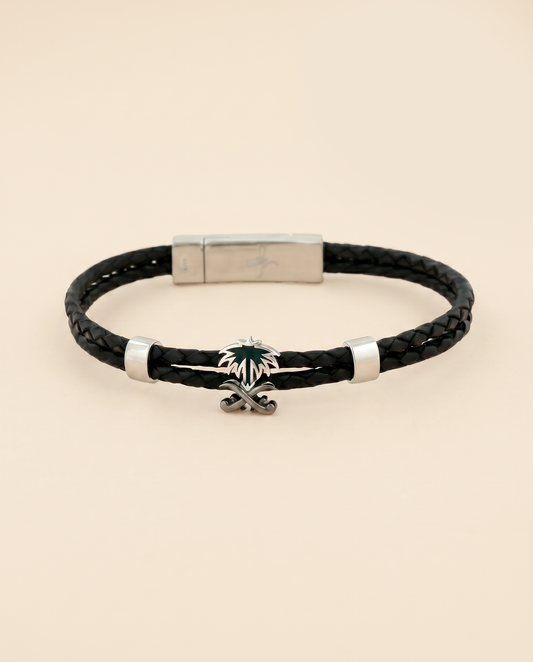 Men's Palm Tree Leather Bracelet