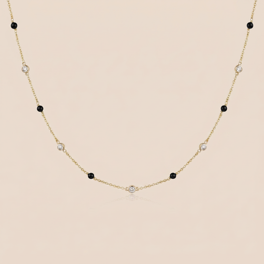 Onyx Beads & Diamonds Pendant