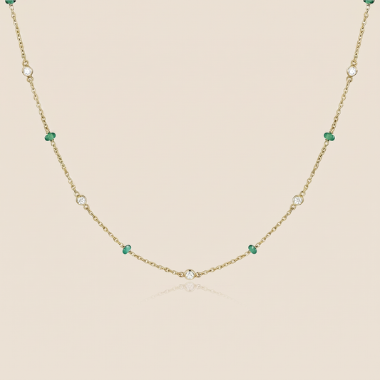 Emerald Beads & Diamonds Pendant