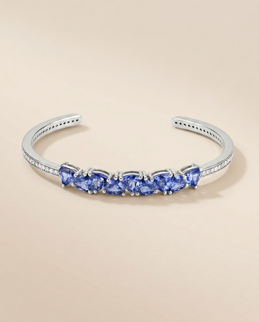 Floral Sparkles Tanzanite Bangle