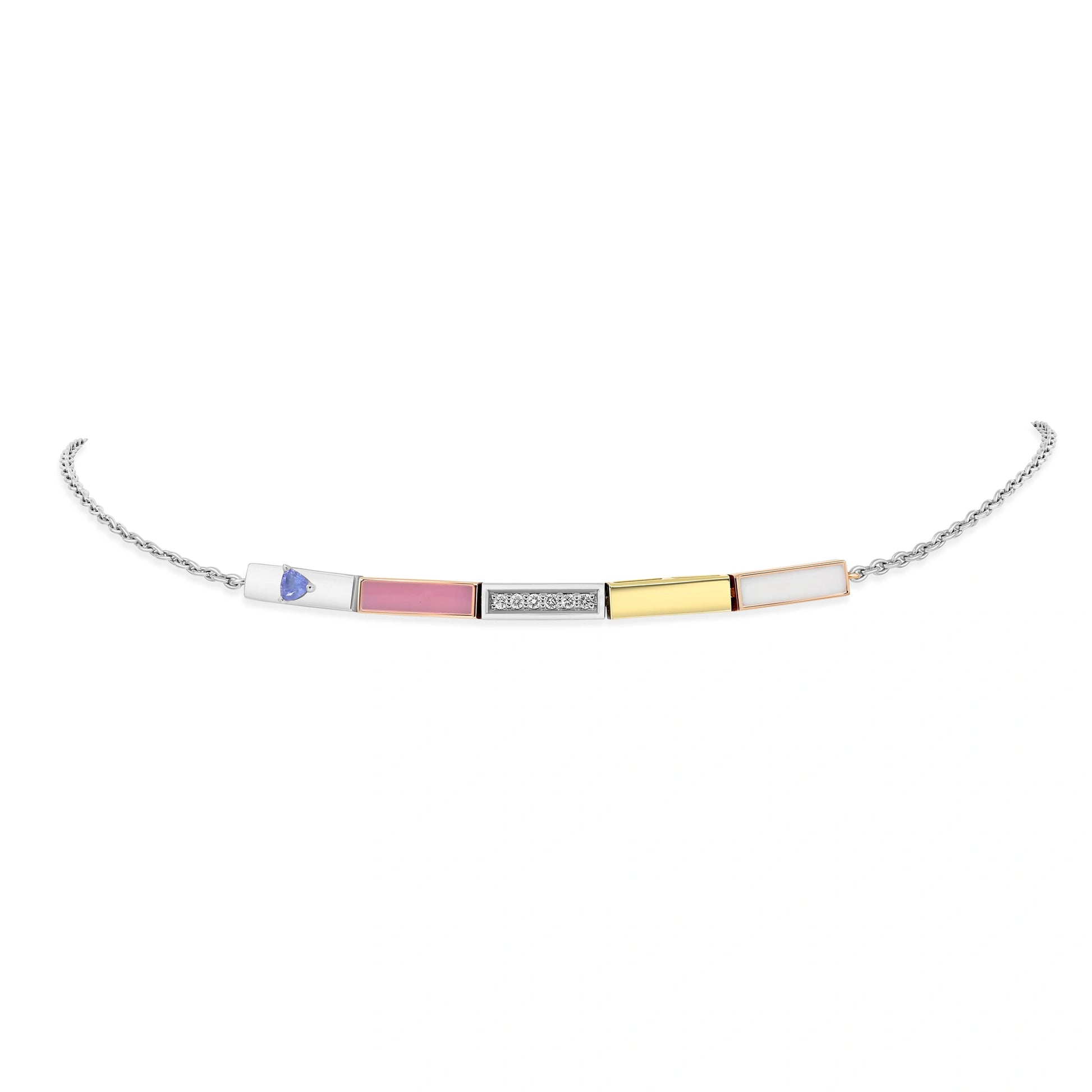 Chocker with colorful beadson a white background
