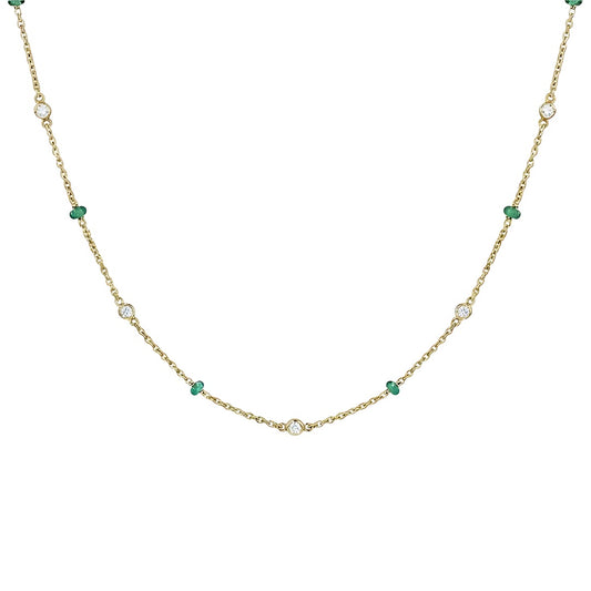 Emerald Beads & Diamonds Pendant