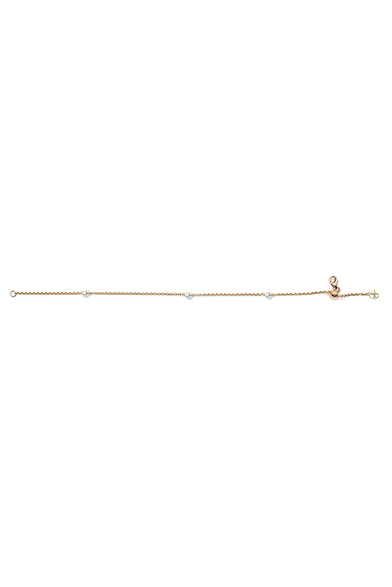 Gold anklet on a white background