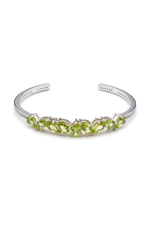 Floral Sparkles Peridot Bangle