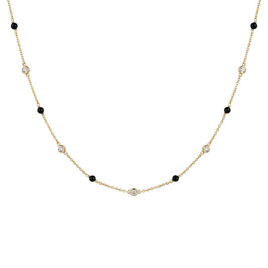 Onyx Beads & Diamonds Pendant