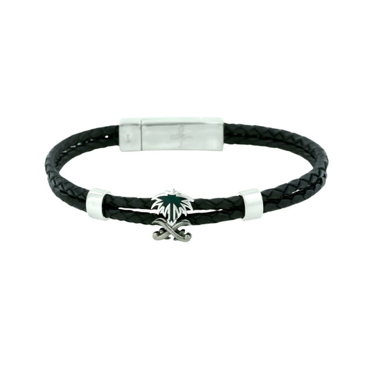 Men's Palm Tree Leather Bracelet