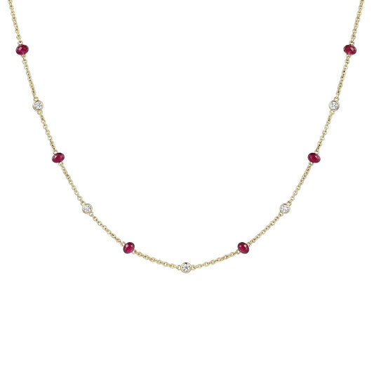 Rubies Beads & Diamonds Pendant