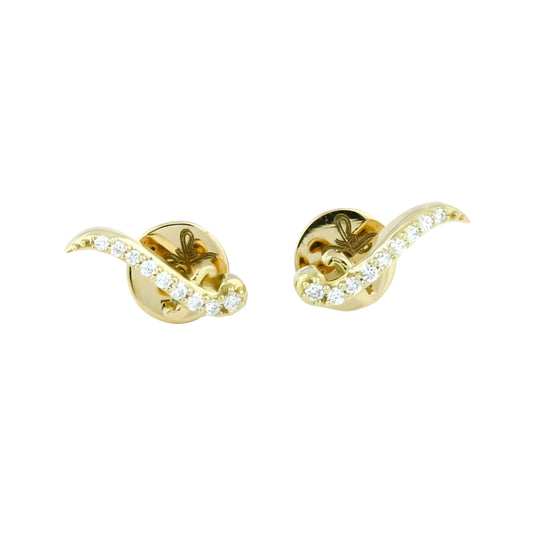 Sword Stud Earrings Yellow Gold