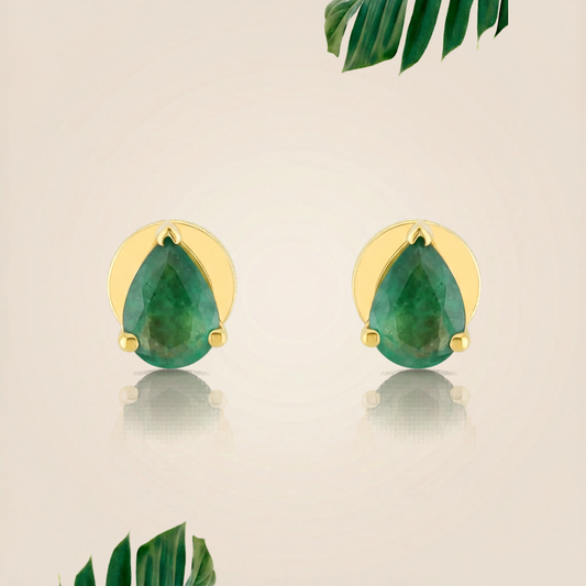 Leaves Of Dreams Emerald Stud Earrings