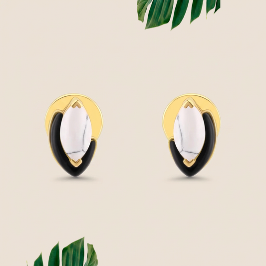 Leaves Of Dreams White Stud Earrings