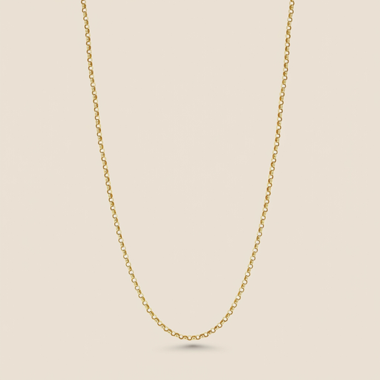 18k Gold Rounded Link Chain