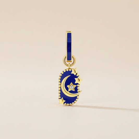 Moon and Star Clip On Charm