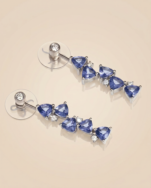 Floral Sparkles Tanzanite & Diamond Earrings